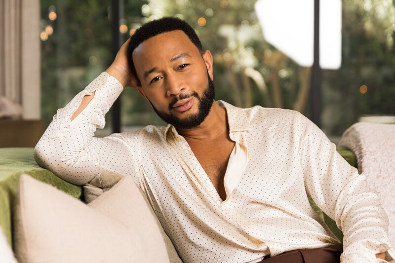 John Legend poses for a portrait on Monday, Aug.  15, 2022, in West Hollywood, Calif. , to promote his latest double album "Legend. " (Photo by Willy Sanjuan / Invision / AP)