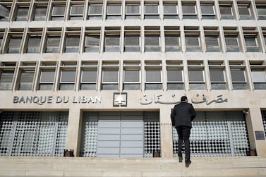 The Banque du Liban building in Beirut, Lebanon. The Lebanese pound is trading at a significant discount on the parallel market to its official rate of 1,507.5 to the US dollar. AP