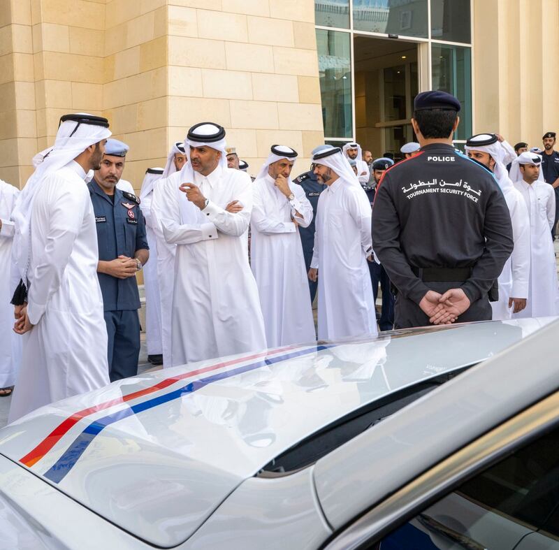 Prime Minister and Minister of Interior during inauguration of FIFA #World_Cup #Qatar2022 Security Force Uniform. twitter