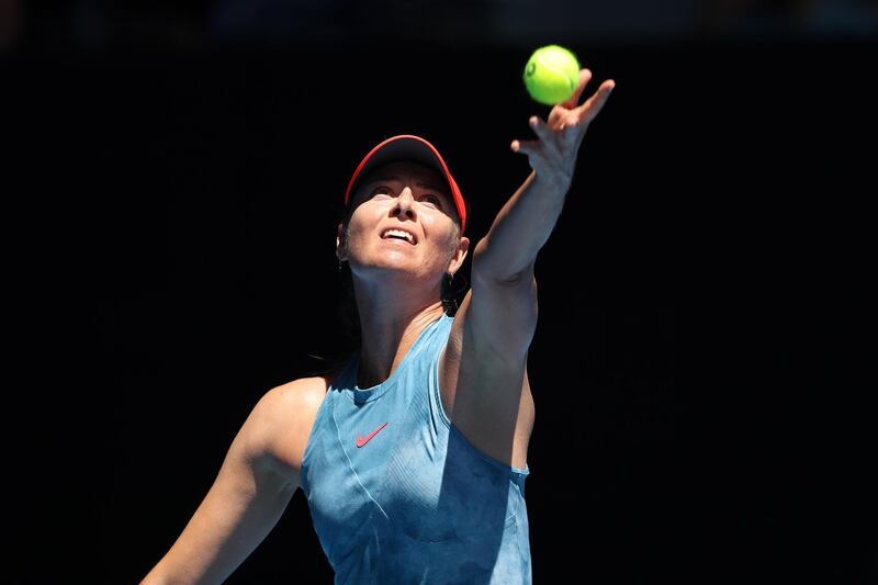 Maria Sharapova of Russia in action against Harriet Dart of Britain during their women's singles round one match of the Australian Open tennis tournament in Melbourne, Australia. EPA
