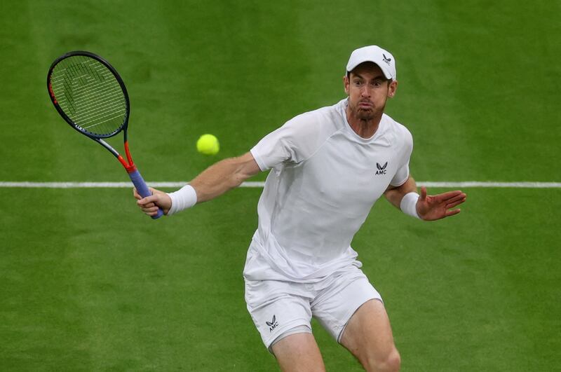 Andy Murray in action during his first round match against James Duckworth. Reuters