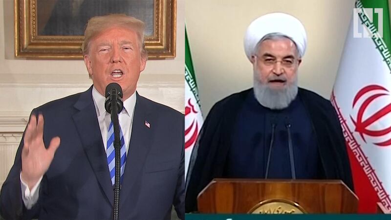 US President Donald Trump and his Iranian counterpart Hassan Rouhani giving separate statements / Reuters