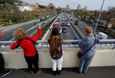 A convoy of lorries during a demonstration against rising diesel prices in Barcelona, Spain. Europe's potential energy crunch comes at a time when some motorists are already up in arms over high fuel prices. Reuters 