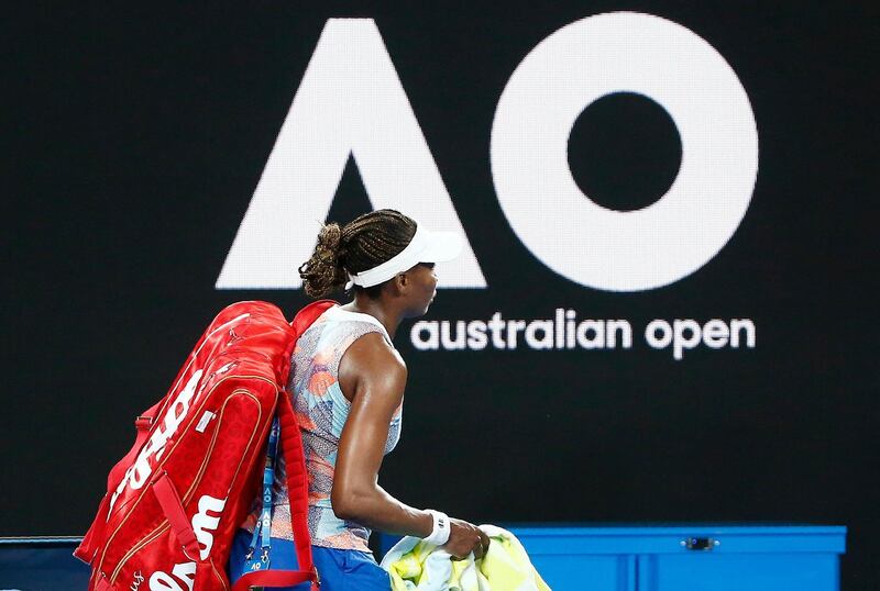 Tennis - Australian Open - Venus Williams of the U.S. v Belinda Bencic of Switzerland - Rod Laver Arena, Melbourne, Australia, January 15, 2018. Williams leaves after losing her match. REUTERS/Thomas Peter