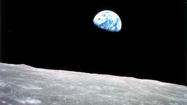 The historic 'Earthrise' photo, taken by Retd Maj Gen William Anders in 1968. The astronaut died on Friday.  Nasa