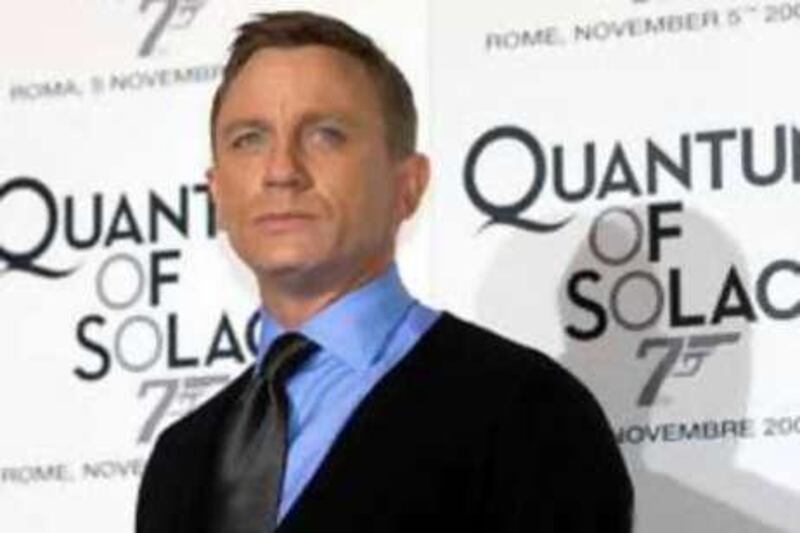 Daniel Craig poses at the Rome premiere of the latest James Bond movie 'Quantum of Solace'.