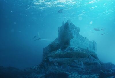 Castle Tioram submerged in creatively inspired CGI images depicting an imagined, dystopian sunken world beyond 2300. PA