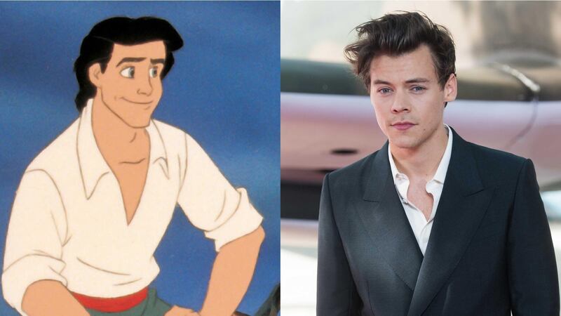 Prince Eric in Disney's The Little Mermaid and harry Style. Disney and Getty Images