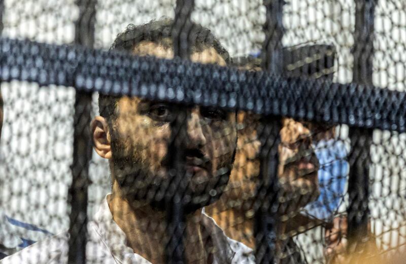 Mohammed Adel during his murder trial at Mansoura criminal court in June 2022. AFP