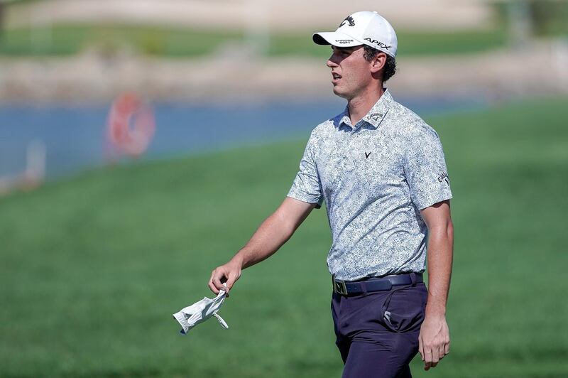 Abu Dhabi, United Arab Emirates, January 18, 2020.  2020 Abu Dhabi HSBC Championship.  Round 3.
Renato Paratore on the first hole.
Victor Besa / The National
Section:  SP
Reporter:  Paul Radley and John McAuley