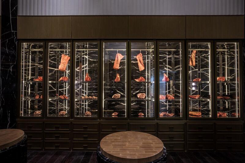 A selection of meats greets you at the entrance of Beefbar. Courtesy of White Label PR.