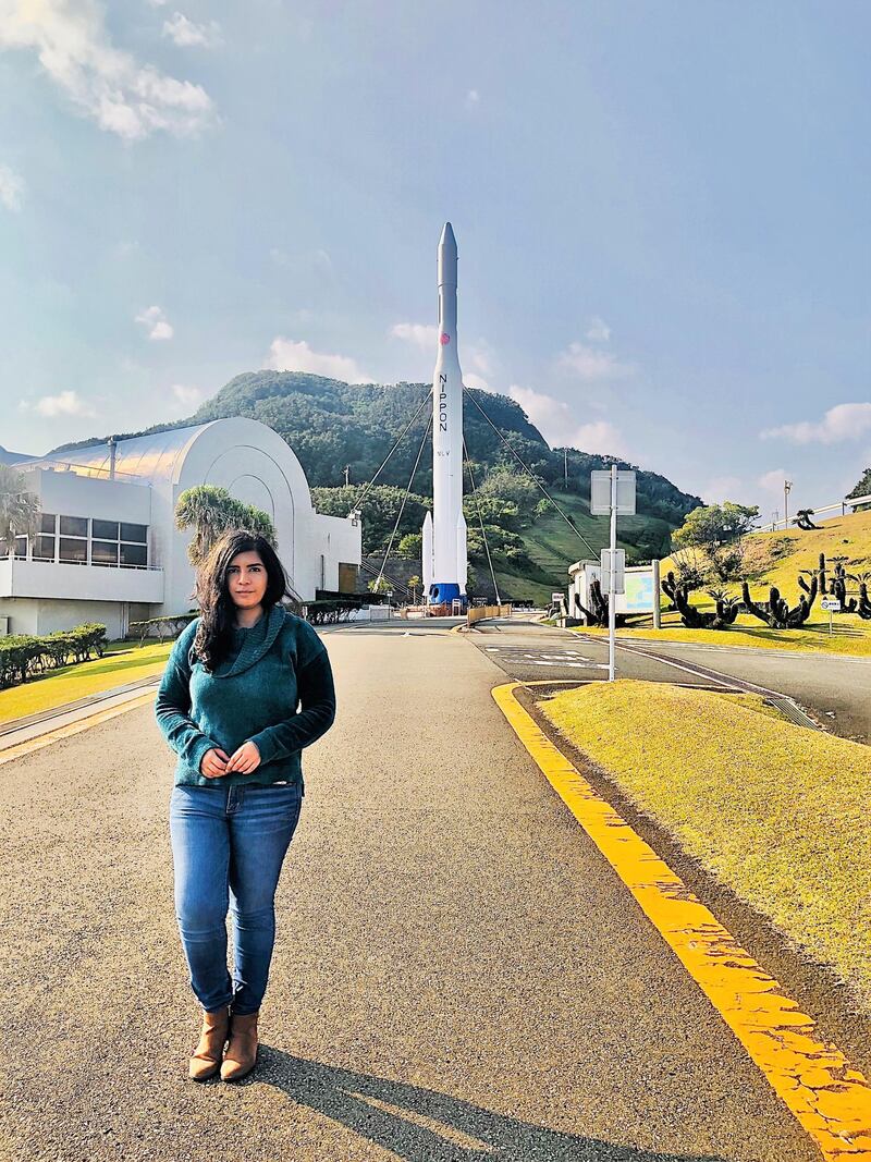 'The National' reporter Sarwat Nasir at the Tanegashima Space Centre, where 175 rockets have lifted off over a period of 52 years. The UAE also launched its KhalifaSat satellite from here in 2018.