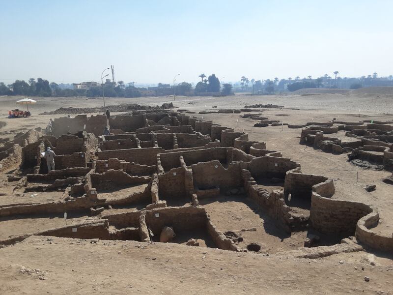 A new archaeological discovery is seen in Luxor, Egypt, in this undated handout photo. Zahi Hawass Center for Egyptology and High Council of Antiquities Joint Mission/Handout via Wam