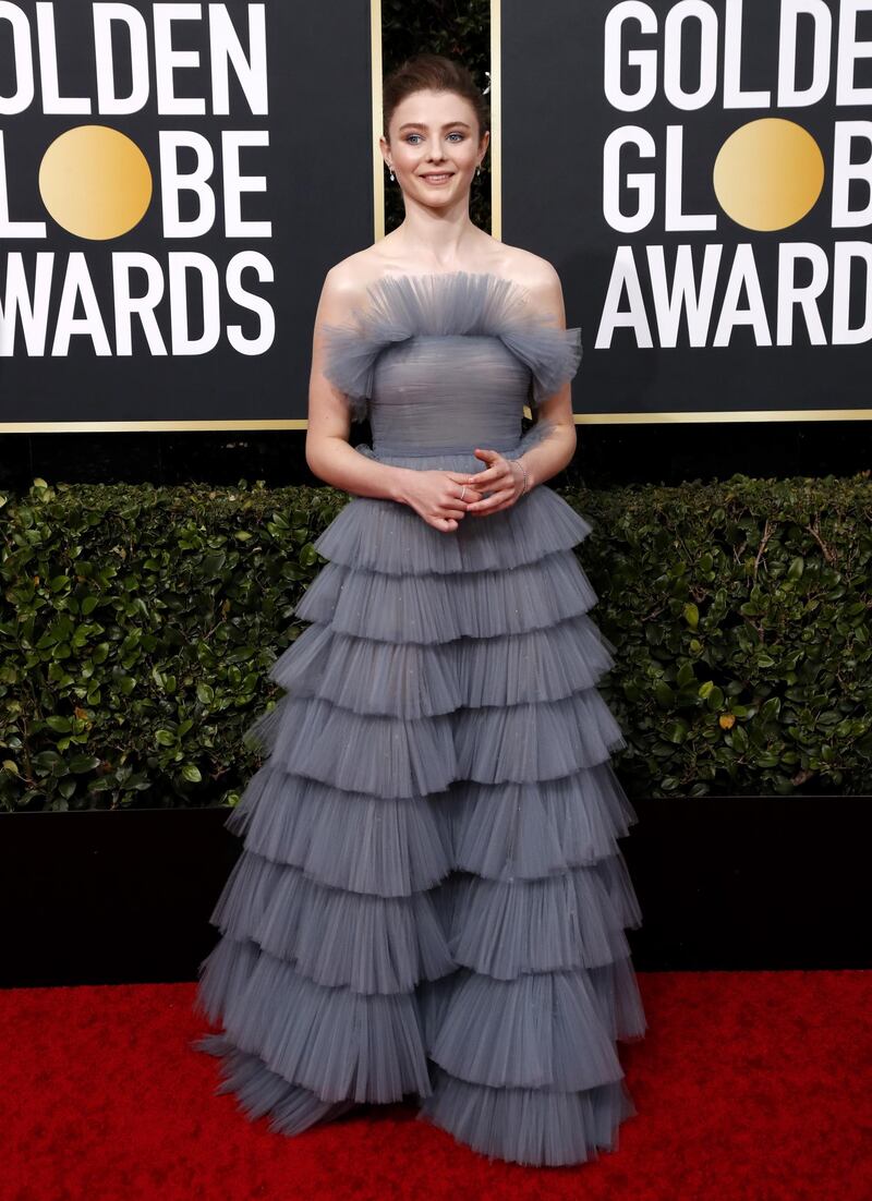 Thomasin McKenzie arrives for the 77th annual Golden Globe Awards ceremony at the Beverly Hilton Hotel.  EPA