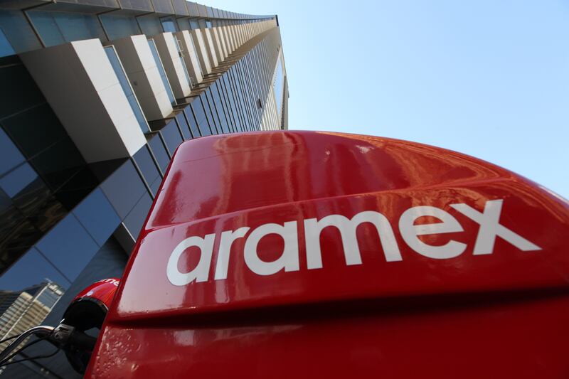 
DUBAI , UNITED ARAB EMIRATES Ð Jan 18 : Aramex delivery bike at JLT in Dubai. ( Pawan Singh / The National ) For Stock