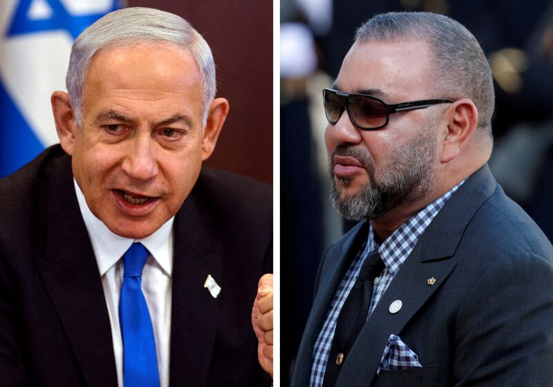 Israeli Prime Minister Benjamin Netanyahu sent a letter to King Mohammed VI of Morocco. Photos: Reuters