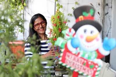 Dubai, United Arab Emirates - November 26th, 2019: Michelle Silva is giving plants as gifts. Tuesday, November 26th, 2019 at Bur Dubai, Dubai. Chris Whiteoak / The National