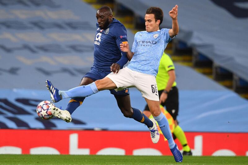 Eric Garcia - 7: One of two players on the pitch wearing the No 50, the 19-year-old stood up well against Marega's physicality. AFP