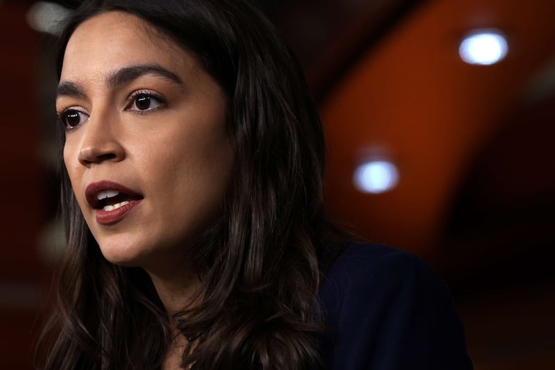 US Representative Alexandria Ocasio-Cortez said Republicans are 'erasing Christmas and it's meaning' all on their own'. AFP