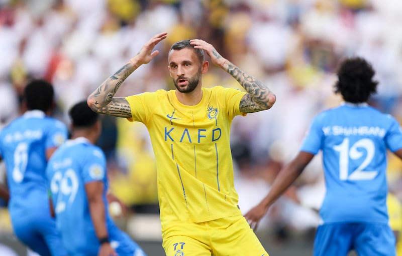 Marcelo Brozovic of Al Nassr reacts after a chance goes begging. Getty