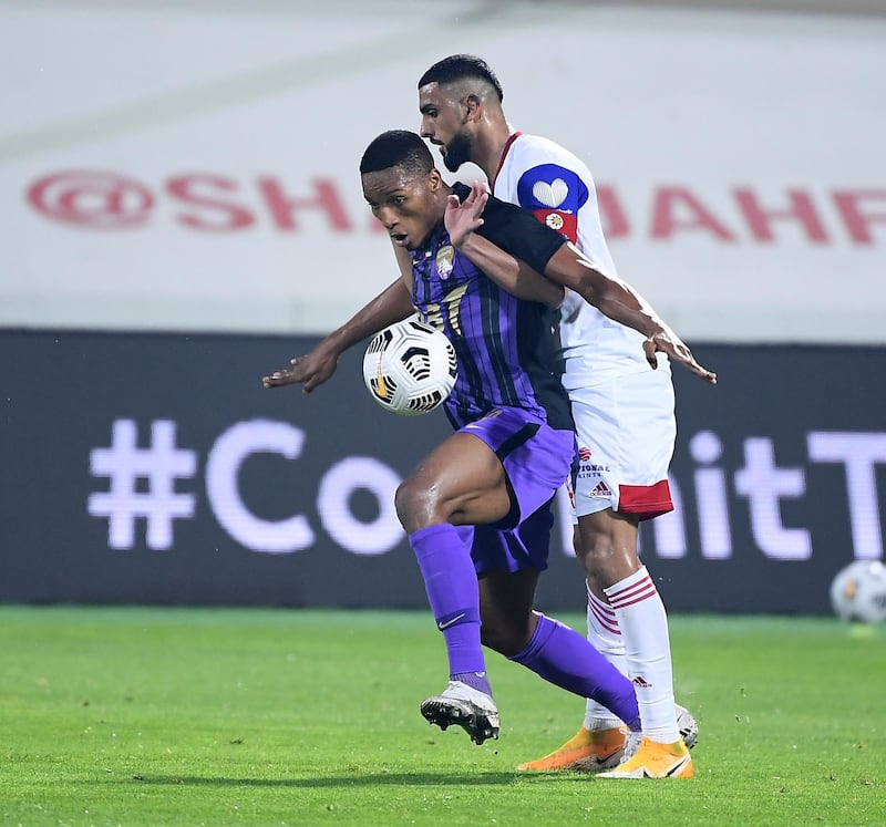 Al Ain’s Togolese forward Kodjo Laba in action against Sharjah. Courtesy PLC