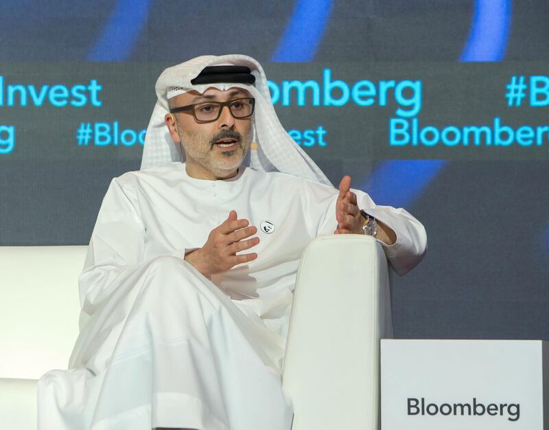 ABU DHABI, UNITED ARAB EMIRATES - Waleed Al Mokarrab Al Muhairi, Deputy CEO & Chief Executive Officer, Alternative Investments & Infrastructure, Mubadala Investment Company at the Bloomberg Invest, Four Seasons Hotel.  Leslie Pableo for The National 