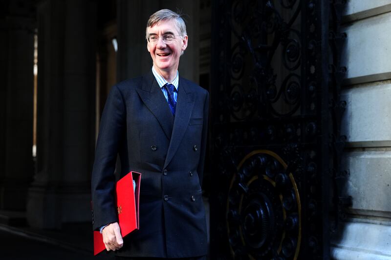 Business Secretary Jacob Rees-Mogg arrives for the new Cabinet meeting. Getty Images