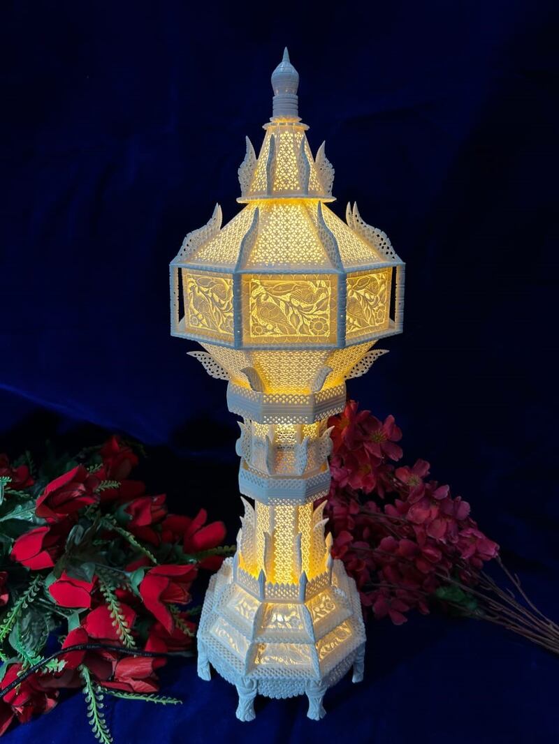 A lamp inspired by Mughal court fountains 