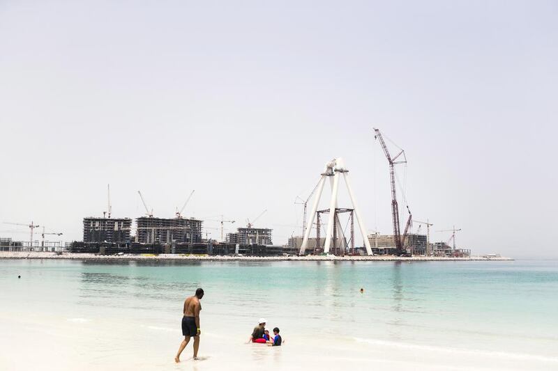 ASGC is working on the Bluewaters Island project off the coast of Jumeirah Beach Residence. Reem Mohammed / The National