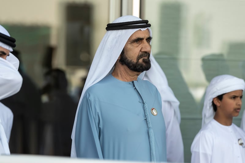 Sheikh Mohammed bin Rashid, Vice President and Ruler of Dubai, arrives at Meydan Racecourse to attend the Dubai World Cup. Antonie Robertson / The National
