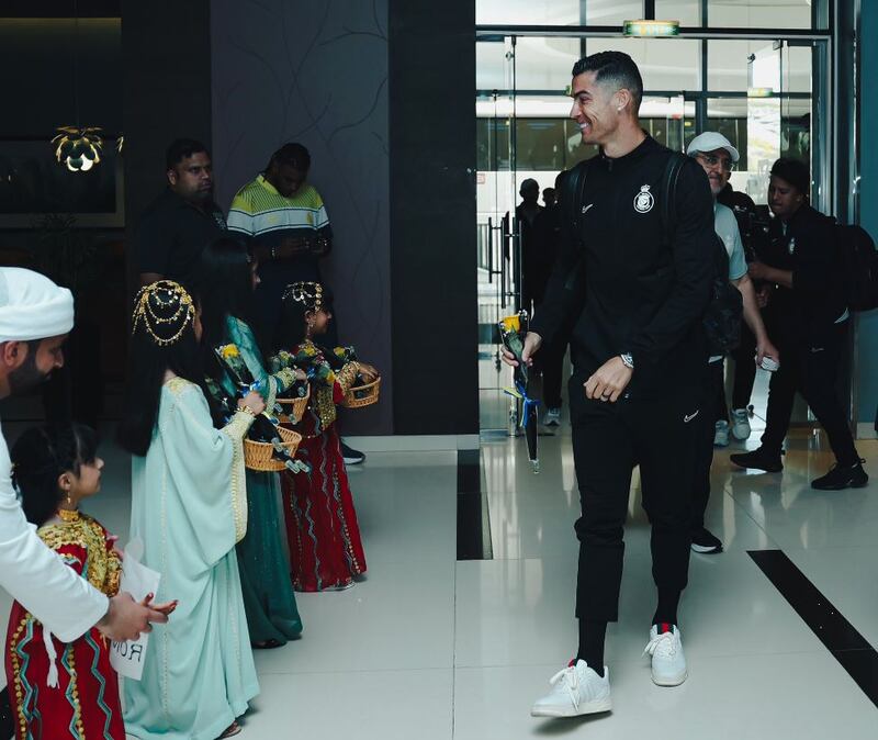 Al Nassr star Cristiano Ronaldo landed in the UAE for the Asian Champions League quarter-final clash with Al Ain. Photo: Al Nassr