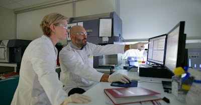 Dr Rodrigo Carlessi and Professor Nina Tirnitz-Parker, the pioneering researchers from Curtin University, whose groundbreaking work may transform liver cancer diagnosis and monitoring. Photo: Curtin University