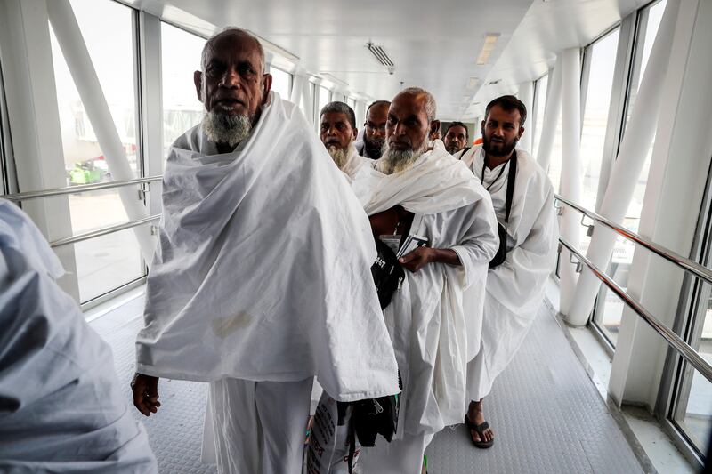 Muslim worshippers arrive at the Hajj terminal of the King Abdulaziz international airport in Jeddah on August 27, 2017. Mast Irham / EPA