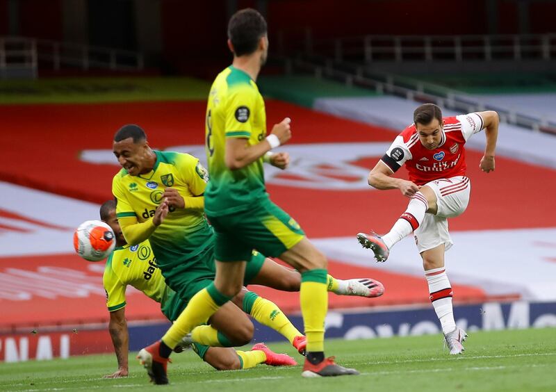 Cedric Soares (on for Bellerin, 77') - 7: Portuguese marked his permanent transfer with a debut goal to remember. EPA