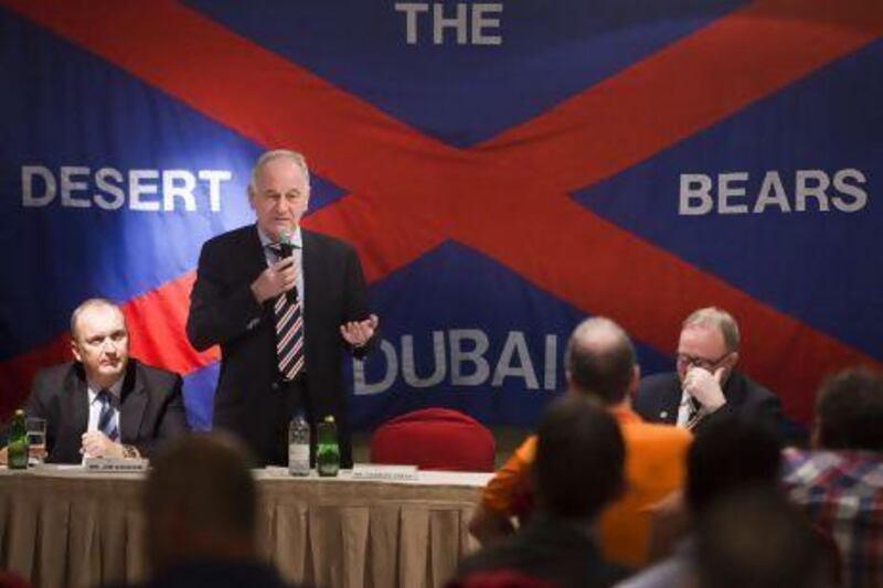 Charles Green, the chief executive of Glasgow Rangers, speaks about the club and its future at the Ramada Chelsea Hotel in Al Barsha, Dubai.