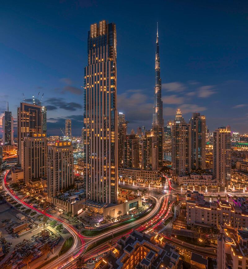 A photograph of Downtown Dubai, taken by Eid before the coronavirus measures were put in place