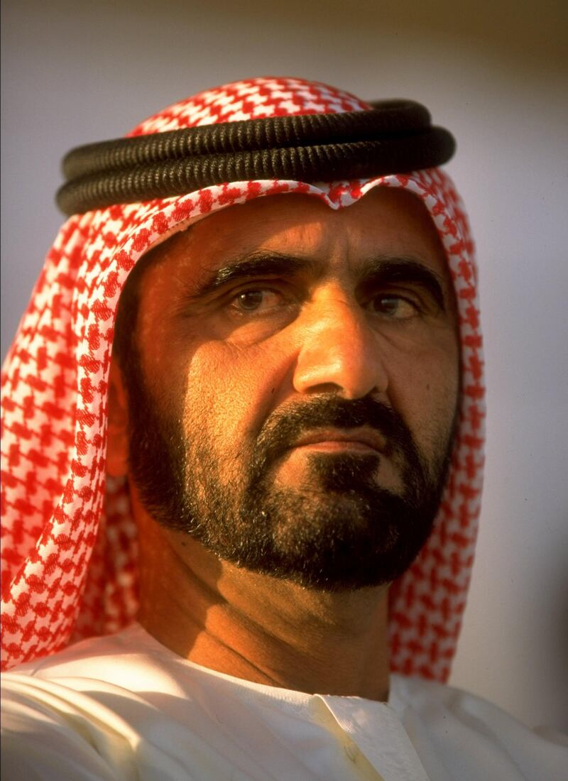 28 Mar 1999:  Portrait of Sheikh Mohammed at the Dubai World Cup at the Nad Al Sheba racecourse in the United Arab Emirates. \ Mandatory Credit: Julian Herbert /Allsport