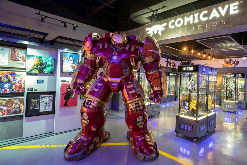 Dubai, United Arab Emirates - May 26, 2019: Photo Project. Comicave is the WorldÕs largest pop culture superstore involved in the retail and distribution of high-end collectibles, pop-culture merchandise, apparels, novelty items, and likes. Thursday the 30th of May 2019. Dubai Outlet Mall, Dubai. Chris Whiteoak / The National
