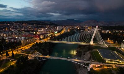 Podgorica, the capital of Montengro, by night. Photo: Sergej Zabijako / National Tourism Organisation of Montenegro