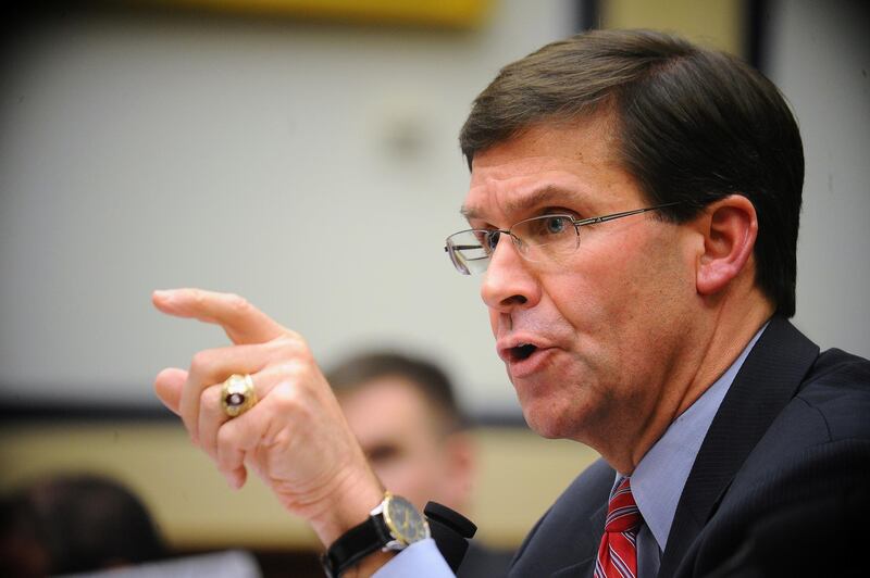 U.S. Defense Secretary Mark Esper testifies before a House Armed Services Committee hearing on "U.S. Policy in Syria and the Broader Region," at the Rayburn House office building in Washington, U.S., December 11, 2019.      REUTERS/Mary F. Calvert