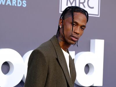 US rapper Travis Scott at the 2022 Billboard Music Awards in the MGM Grand Garden Arena in Las Vegas, Nevada. AFP