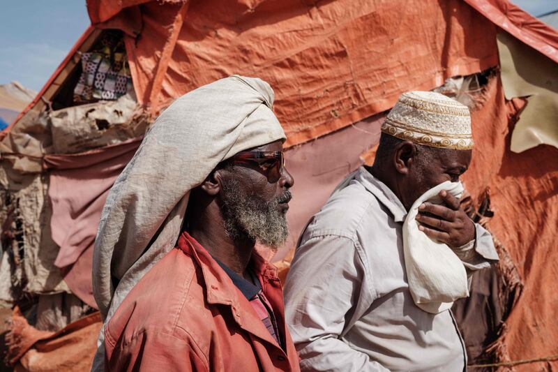The report found there were stark differences between political statements vowing to help the poorest, such as these men in an internally displaced persons camp in Somalia, and the delivery of medicines. AFP