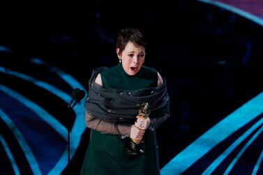 Olivia Colman accepts the Best Actress award for her role in 'The Favourite'. Reuters