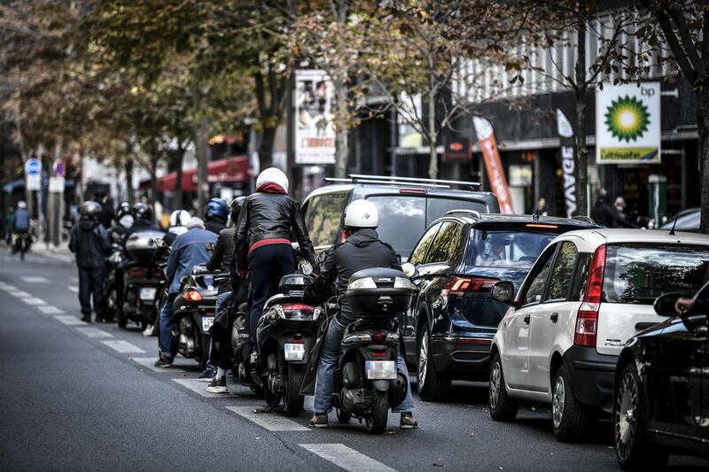The queue for fuel at a petrol station in Paris. AFP