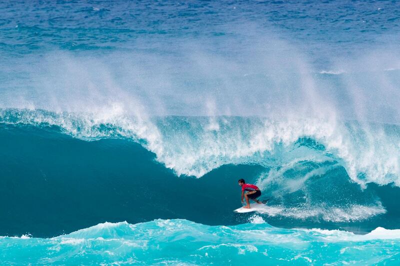 Australia's Jack Robinson competes during the Sunset Beach Pro surfing event on the north shore of Oahu, Hawaii, on Monday, December 2. AFP