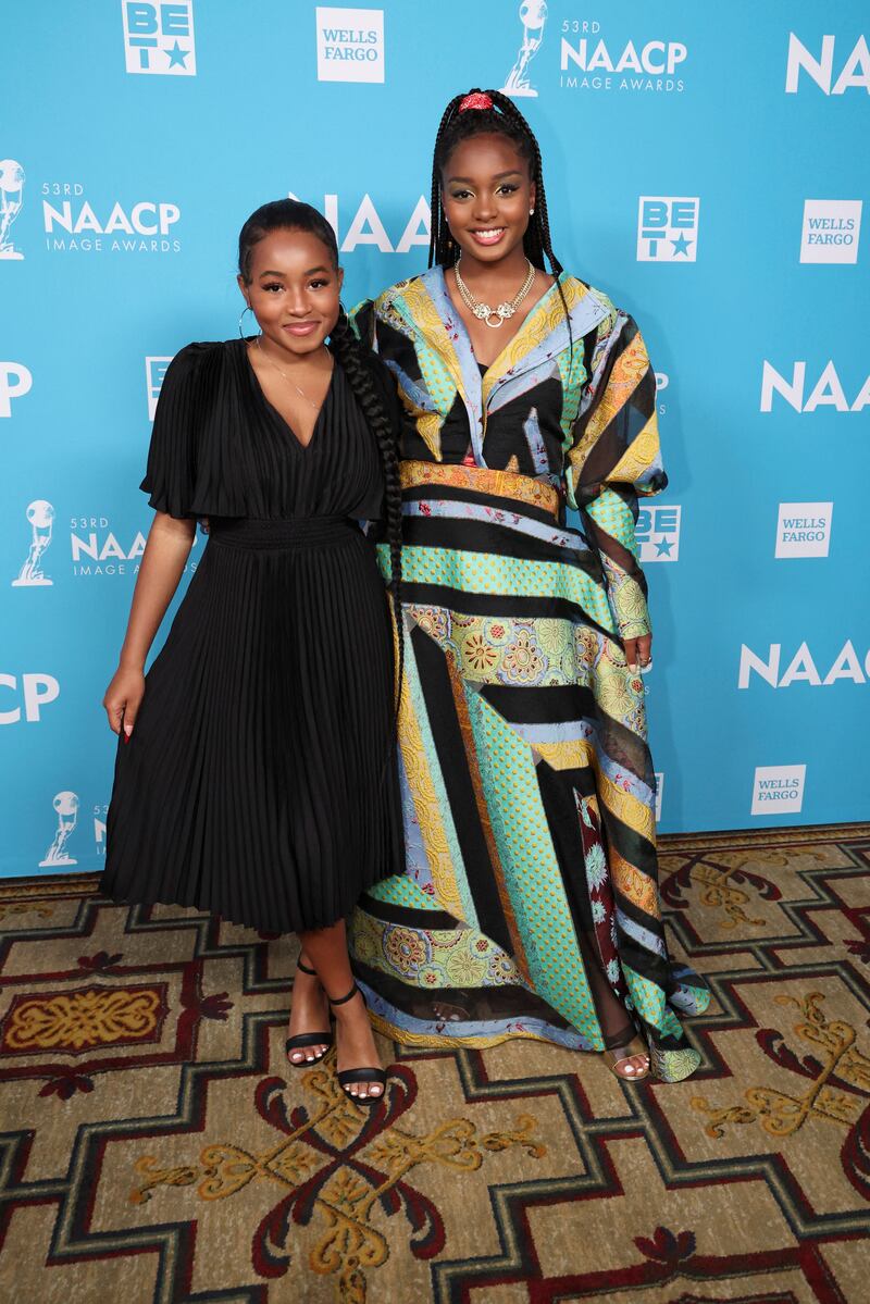 Actresses Layla Crawford and Danielle Lawson at the screening. Reuters