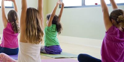 Kids can enjoy a free yoga class at Mind Body Soul, a happiness centre, on Wednesdays. Mind Body Soul