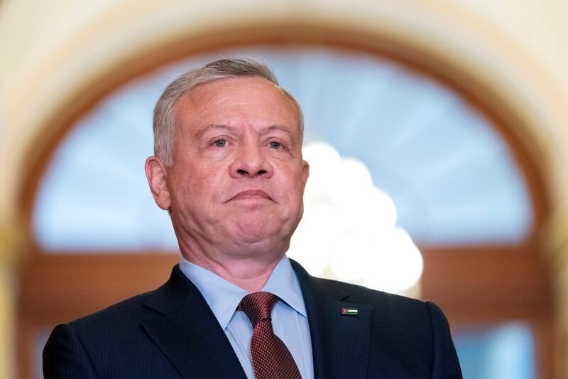 King Abdullah II of Jordan's criticism of Iran came in his first public comments since he attended a summit of Arab leaders and US President Joe Biden this month. AP