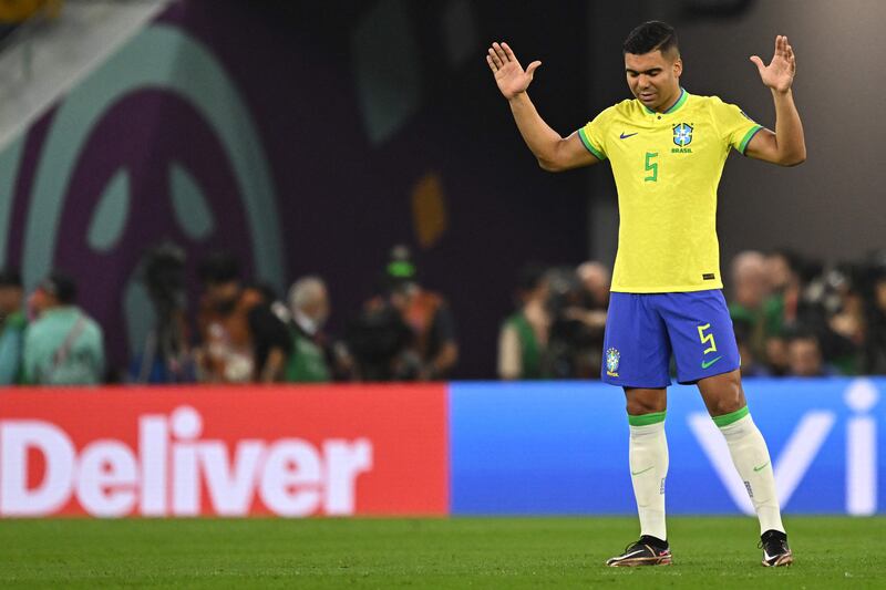 Casemiro - 8. His ball to Paqueta started the move for the third. Screened the back four. Neymar recently said: “Casemiro has been the best midfielder in the world for a long time.” We’re seeing why in this tournament. No goals, no assists, no brilliant Brazil without him. AFP