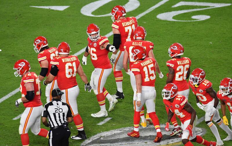 Kansas City Chiefs players during the game.  AFP